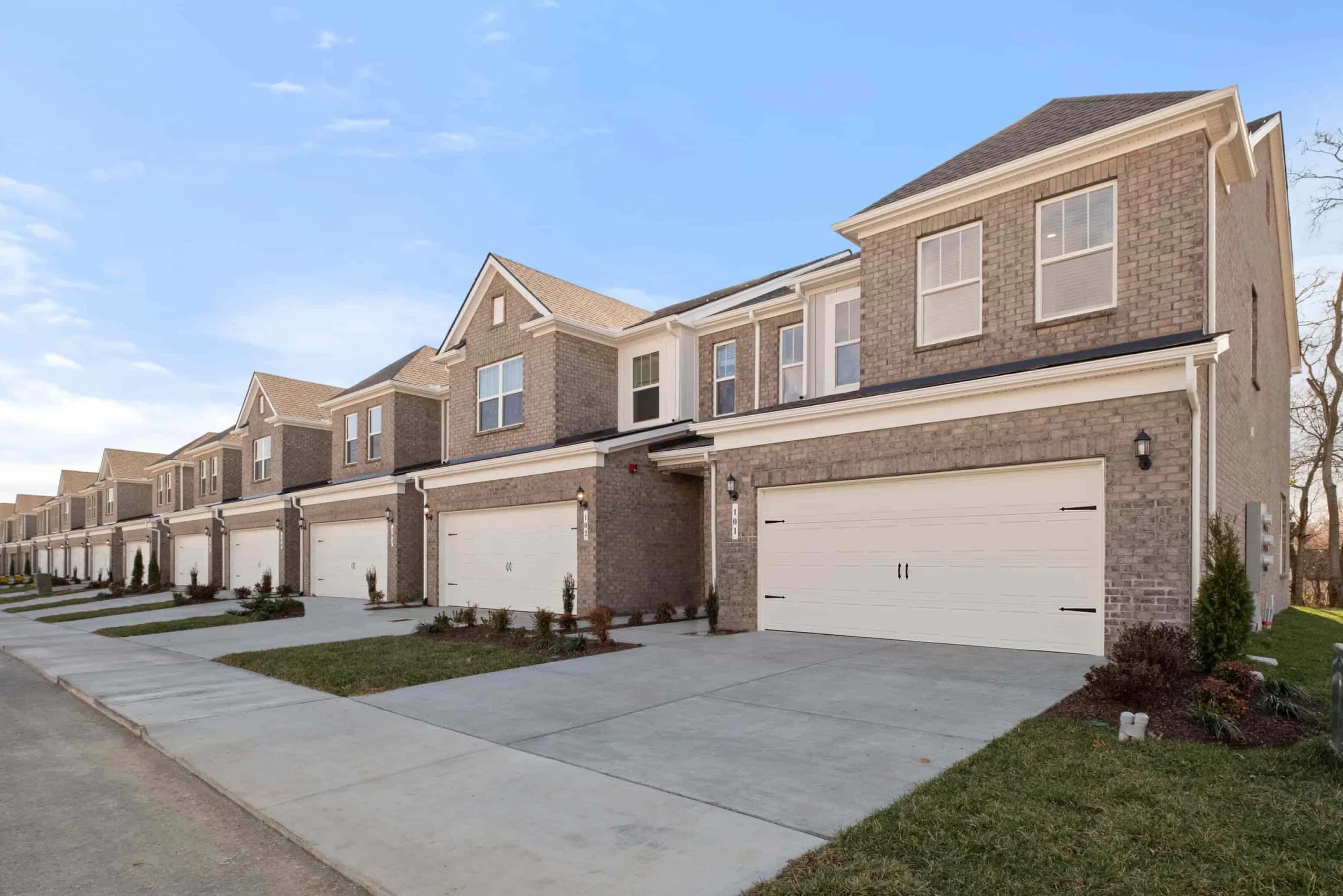 A row of new townhomes